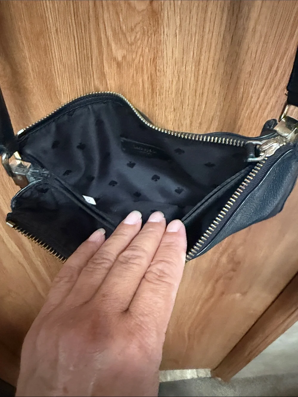 kate spade Black Leather Crossbody Pouch